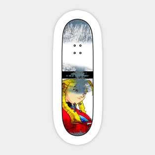 Distressed Skateboard - NC - Karin Sticker